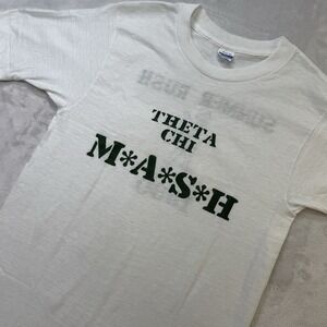 Vintage 1980 Theta Chi Mash Summer Rush Tee USA Healthknit Medium Single Stitch